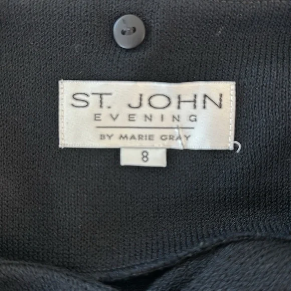 St John Evening,Marie Gray black jacket size 8. St John Basic black skirt size 8 - Picture 5 of 8